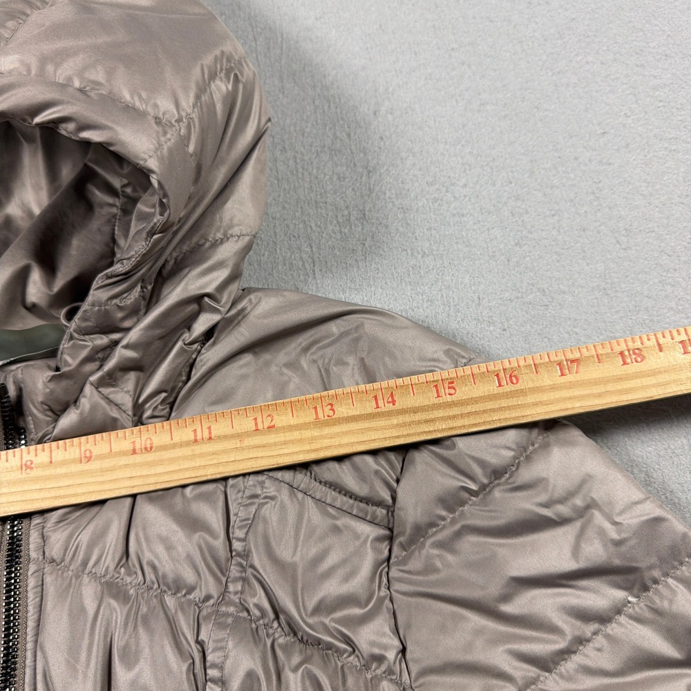 Athleta Puffer Jacket Women Small Hooded Quilted Parka Taupe Brown Core Gorpcore - Picture 6 of 10